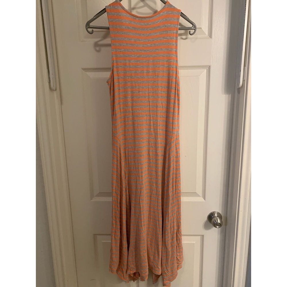 Apt 9 Size Medium Womens Peach and Gray‎ Striped Maxi Dress